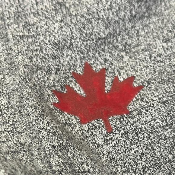 Roots Gray and Red Logo Hoodie Sweatshirt - Picture 2 of 6